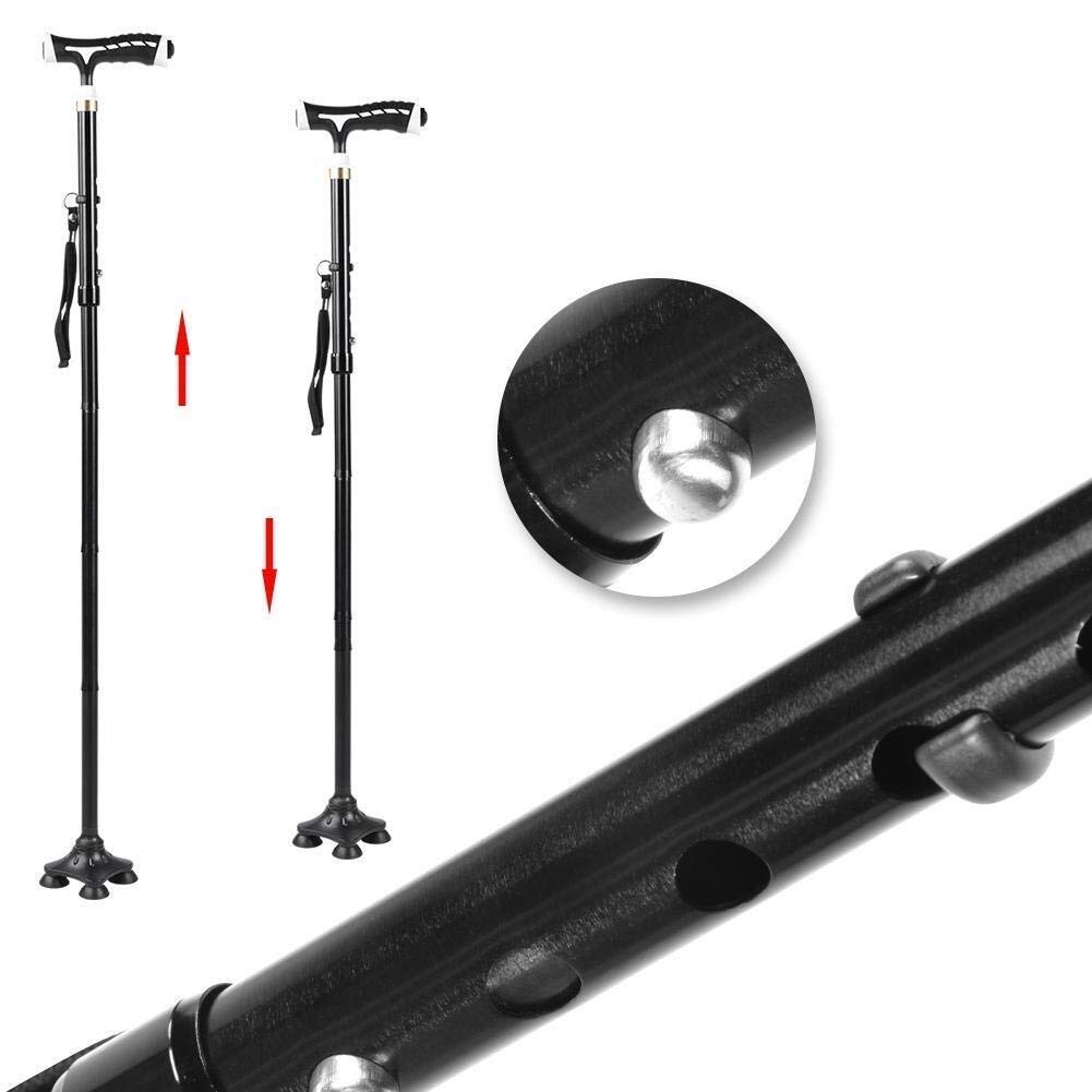 Muletas Ajustables, Bastones Plegables Ajustables y Bastones, con luz LED, Mango de Esponja, rotación Libre de 360 ​​°, para Hombres y Mujeres Familiares Present