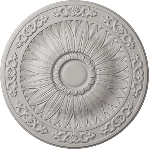 Ekena Millwork CM20LUUWF Lunel Ceiling Medallion, 20 1/4 OD x 1 1/2 P, Ultra Pure White