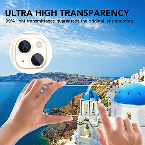 Image of CASEKOO Metallic Camera Ring Lens Protector with Glass Compatible for iPhone 13 / iPhone 13 Mini Pink (Pink)