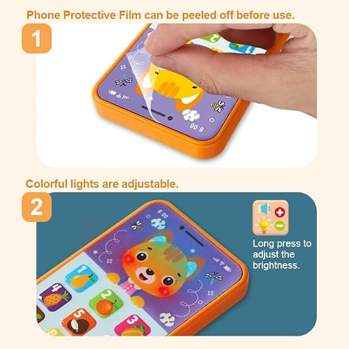 Sujosa Pretend Smart Phone Toy for Toddler Baby & Kids, Musical English Learning Preschool Education Electronic Cell Phone Toy for Boys & Girls (Blue) - Thumbnail 5