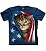 The Mountain Men's The Patriotic Kitten Adult T-Shirt, Blue, Medium