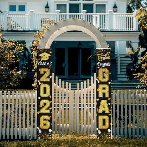 Image of Graduation Decorations 2026 Grad Porch Banner for Any Schools or Grades Graduation Banner Class of 2026 Party Decor