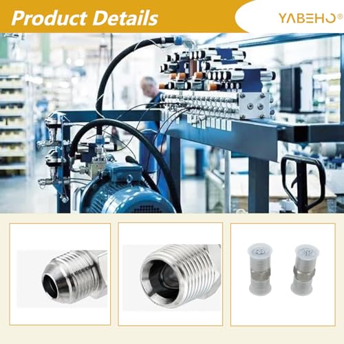Image of (3 Pack) 1 /2 inch Hydraulic Hose Adapter Fittings,1 /2 inch JIC 37 Male x 1 /2 inch NPT Male, Straight Tube Connectors with Protection Cover