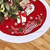 XAMSHOR Christmas Tree Skirt 48 Inches Embroidered Xmas Tree Skirt with White Trim Holiday Party Ornaments Indoor Outdoor Decorations Snowflake and Leaves Pattern Red