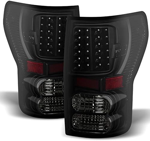 AKKON - For Black Smoke 07-13 Toyota Tundra Pickup Truck LED Tail Lights Brake Lamp Replacement Left + Right