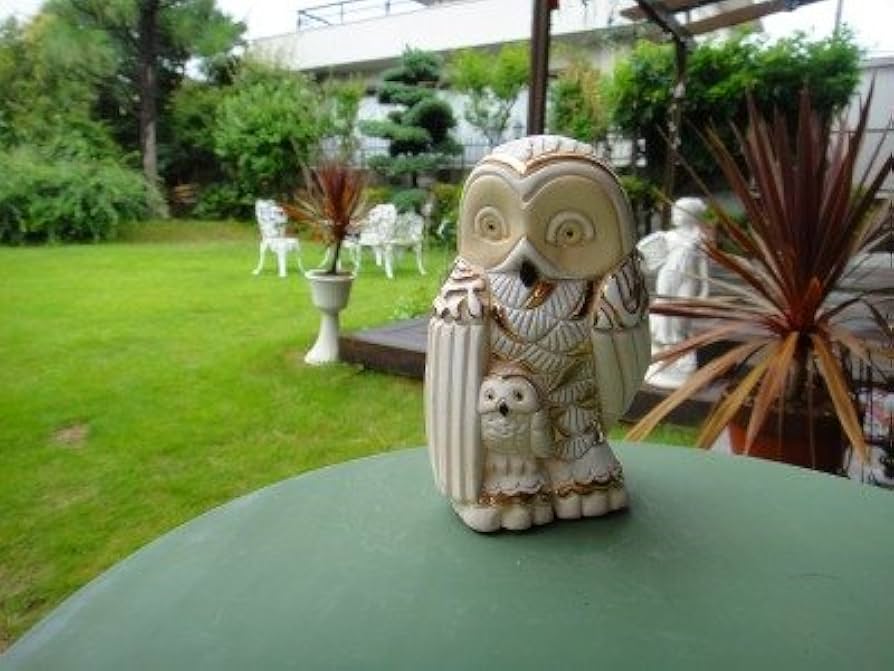 リンコナダ 白フクロウ 陶器 置物 Amazon.co.jp: リンコナダ 白フクロウ子供 F335 陶器 動物 置物