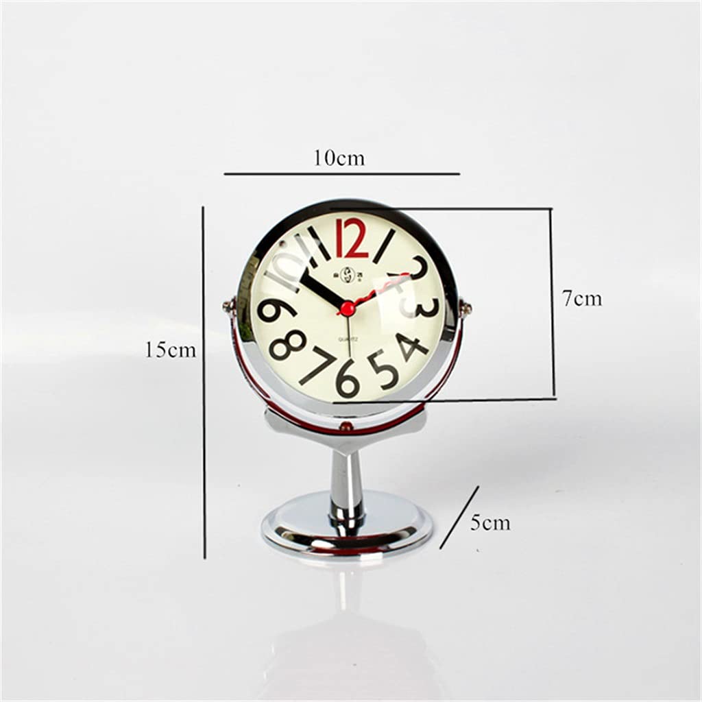 Reloj Despertador de Escritorio para Oficina, pequeño Reloj girado para Estudiantes, y Encantador, Mini silencioso para Dormitorio, mesita Noche, Luminoso(1-Pack)