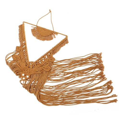 OUNONA Bohemian Rope Woven Tassel Dream Catcher Wall Decor Creative Bedroom Hanging Ornament for Cozy for Living Room Nursery Balcony