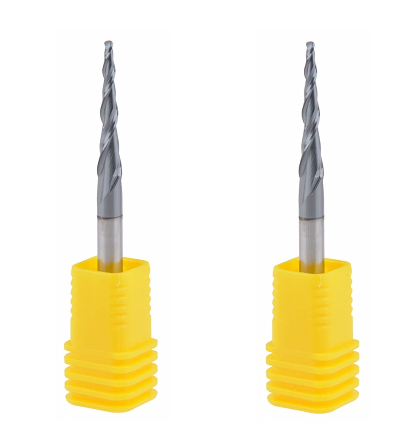 HYUJNAFZR 10pcs Ball Nose Tapered End Mill R0.75D420.550L2F HRC55 Tungsten Solid Carbide Taper Ball Nose End Mill Milling Cutter CNC Router Bit