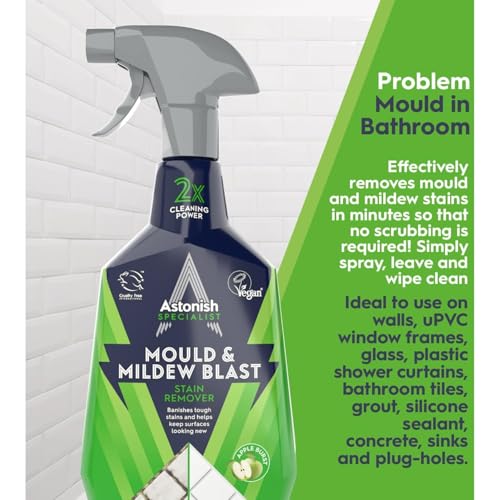 Image of Astonish Specialist Extra Strength Mould & Mildew Stain Remover Blaster Spray, for Fast Mold Removal, 750ml