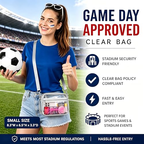 Image of Oraben Clear Bag for Stadium Events Clear Purse Stadium Bag Satchel Handbags for Sports Events Concerts Festivals | Stadium Approved