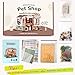 DIY Miniature House Kit,Tiny House Pet Shop with Furniture & LED,DIY Dollhouse Miniature Kit for Adults Teen,Mini House Building kit,3D Wooden Craft Mini Model Kit,Birthday Gifts Home Decor