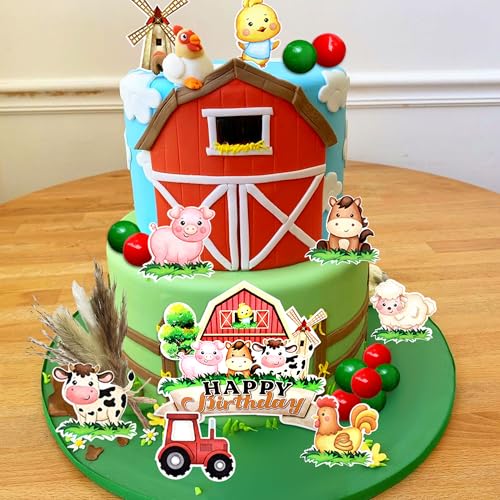 Decoración de pastel de cerdo y vaca JeVenis para tarta de cumpleaños 4