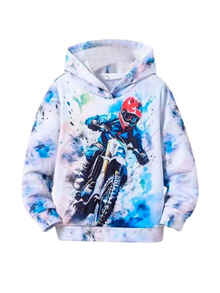 Image of Boys Humour and Comic Printed Long Sleeves Sweatshirt, Cotton Blend, Hooded Neck