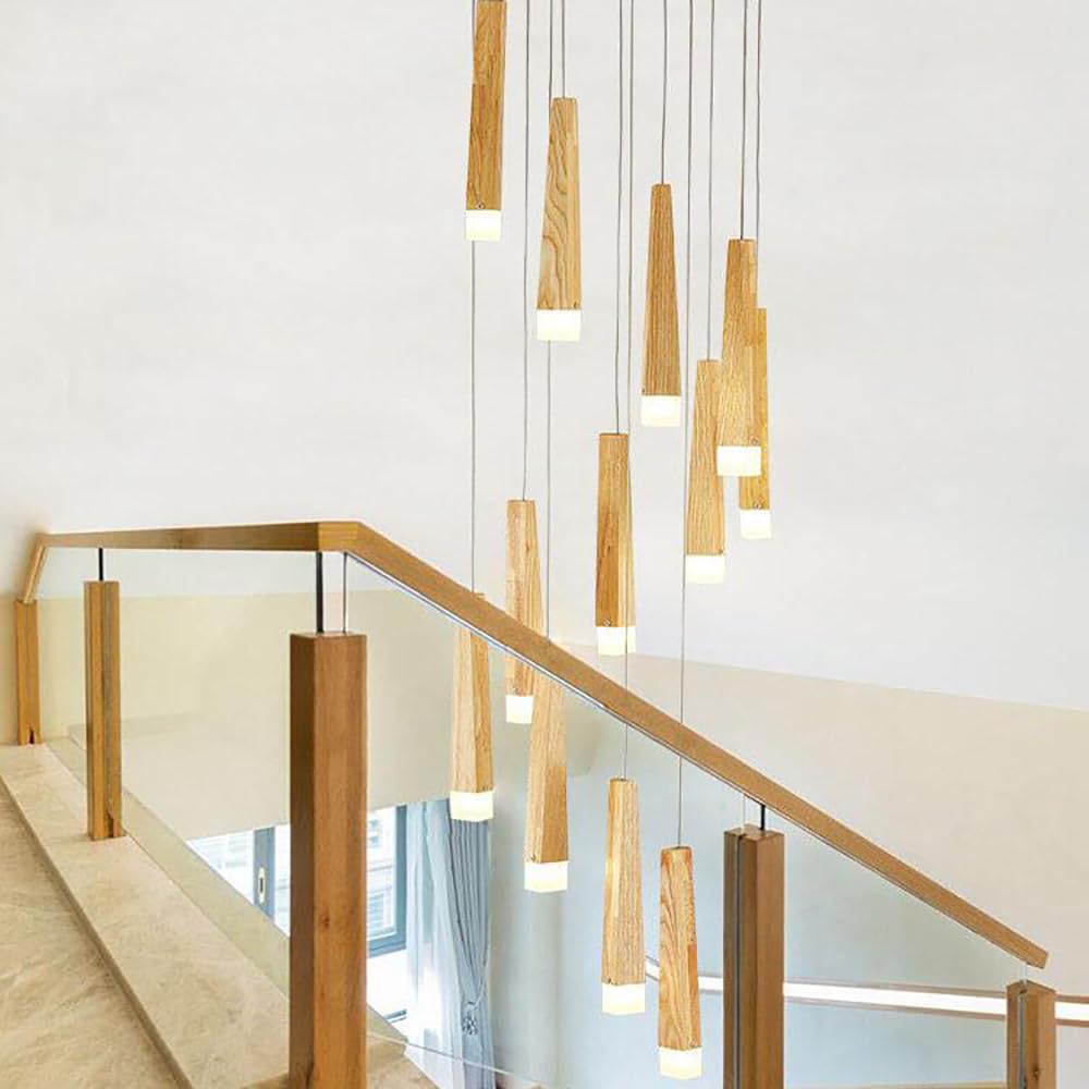 HXYSXHJUO High Ceiling Staircase Chandelier Duplex Building Villa Creative Apartment Pendant Light Spiral Stairs Long Chandelier,Yellow,16lights