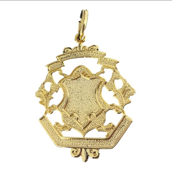 Gold Shield FOB Tag Charm For Girls, Women and Kids, Brass