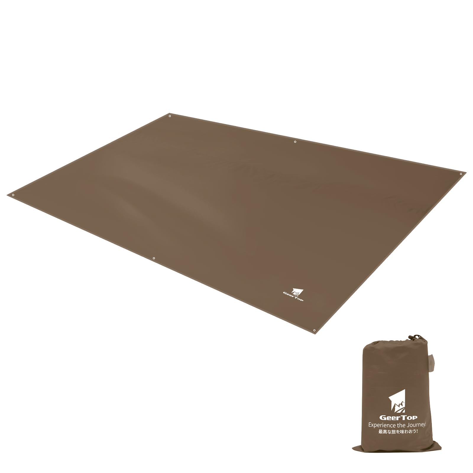 Geer Top グランドシート 300×220cm 防水 テントシート 4~6人 ブラウン
