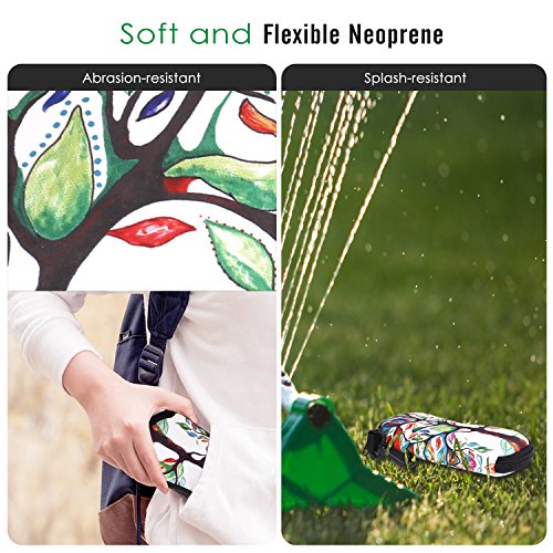 Moko Sunglasses Soft Case Ultra Light Neoprene Zipper Eyeglass Case With Clip, Lucky Tree #TOP1