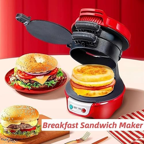 Miniatura 4 de Kimbatex Kitchen Hamburguesera Eléctrica, Máquina Para Hamburguesas Y Sándwiches, 18x16,5x14,5 Cm, Rojo