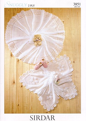 Sirdar Snuggly 2PLY Baby Shawl Blanket Knitting Pattern 3851