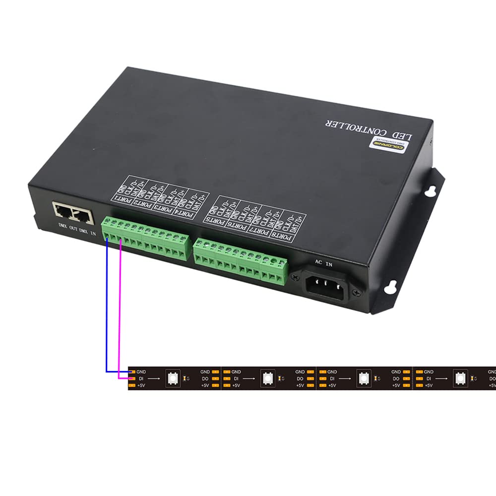WS2812b Controller LED 8 Porte RGB Supporto Art-Net Protocollo Matrix Jinx DMX Console Controllabile 8196ic Regolabile LED