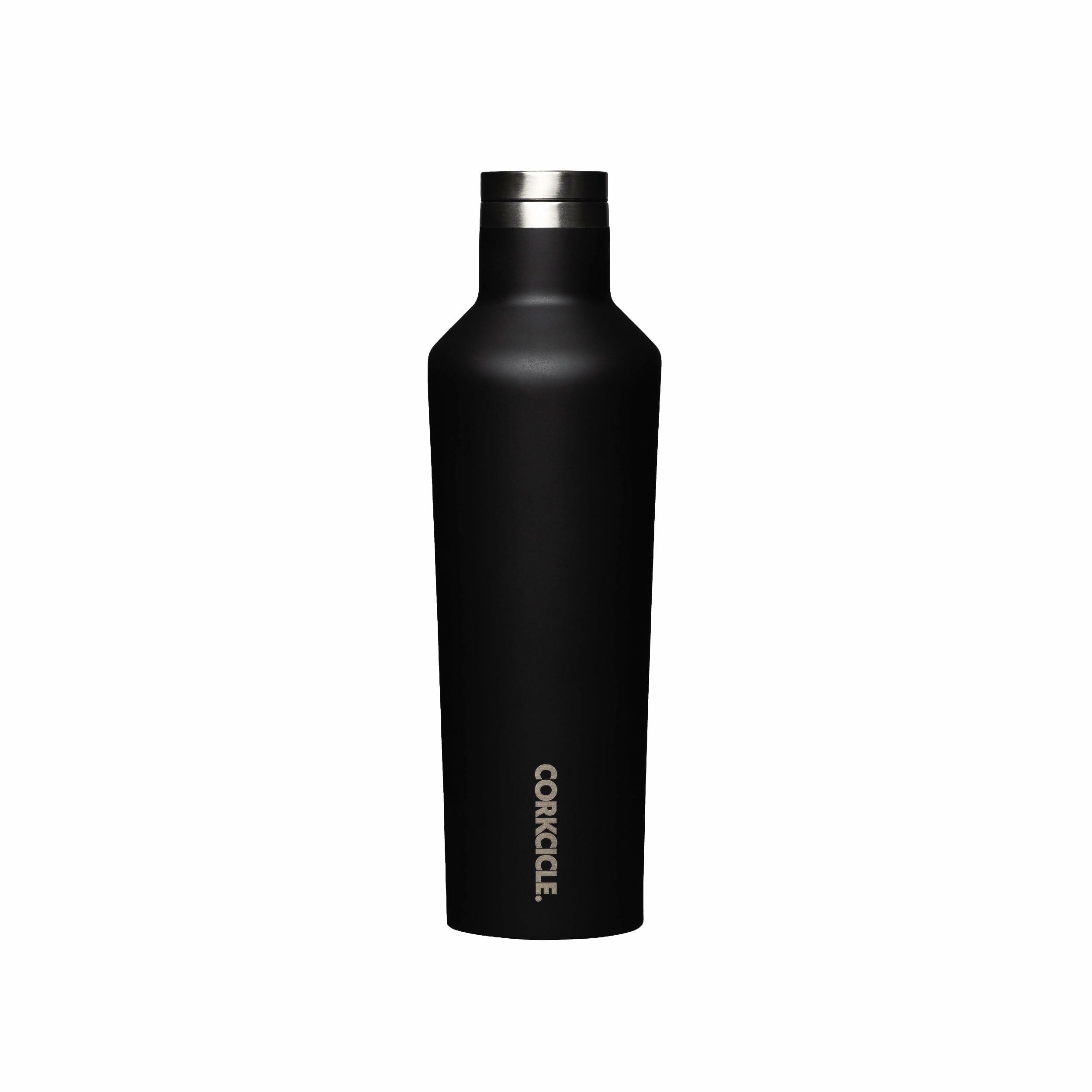 Corkcicle Canteen - Water Bottle & Thermos - Triple Insulated Stainless Steel, 16 oz, Matte Black