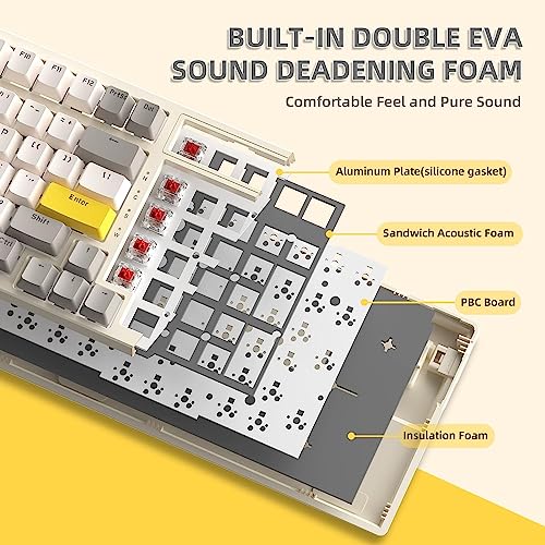 Image of Ajazz Mechanical Gaming Keyboard,Hot Swappable Mechanical Keyboard with Numeric Pad,Compact USB Wired Keyboard 100 Keys Double-Shot ABS Keycaps,N-Key Rollover RGB Custom Keyboard for PC Mac(MX Red)