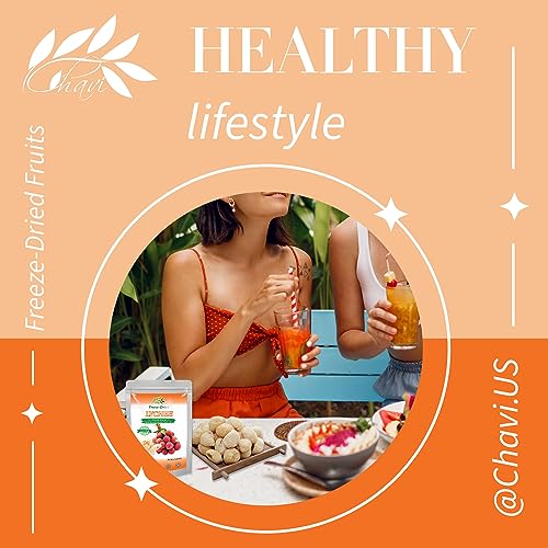Image of CHAVI Freeze-Dried Lychee - 2 Oz - Healthy 1 Ingredient Superfood Supersnacks - No Added Sugars or Preservatives - Non-GMO, Vegan, Gluten-Free