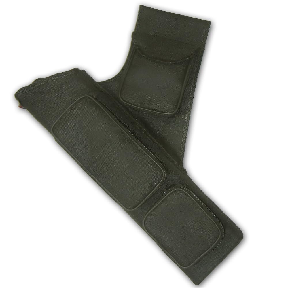 CarolUSA Archery Hunting, Indoor Outdoor Sport, Target Shooting Practicing 4 Arrow Tubes Nylon Fabric Hip Side Arrow Holder, Arrow Quiver,Bag with 3 Large Accessories Pockets (Left Handed)