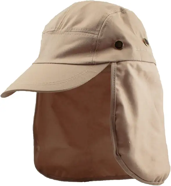 Gorra Plegable con Protector de Cuello Ajustable y Orejeras para Acampada, Unisex