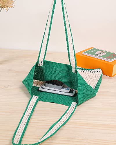 Image of ENBEI Beach Bag Crochet Tote bag for Women,Aesthetic Boho Large Bag,Foldable&Lightweight,Shopping,Beach,Travel,Daily Use