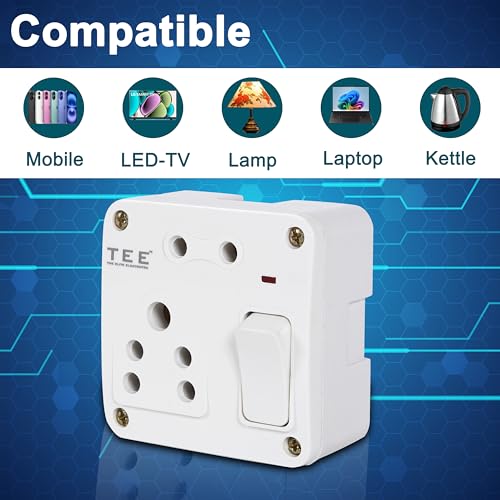 Image of Combined Box 6A with Universal Socket, Master Switch, LED Indicator | 240V Power Utility Box for Home, Office, Appliances | Without Wire, 6 Month Warranty(SMALL COMBINED BOX 1+2)