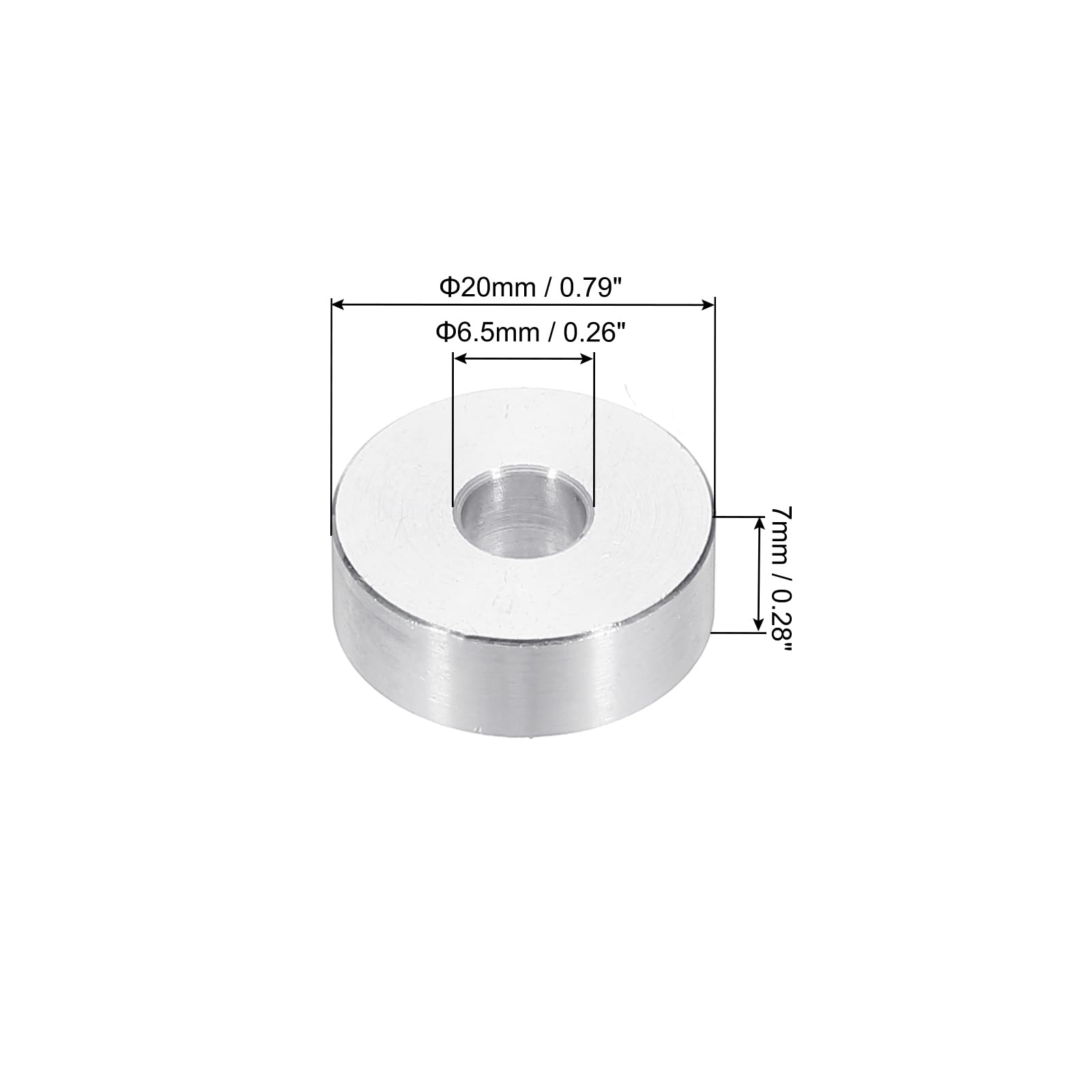 PATIKIL M6 Aluminum Spacers, 6pcs 1/4" x 3/4" Round Metal Spacers for 1/4 or M6 Screw Bolts - Image 2