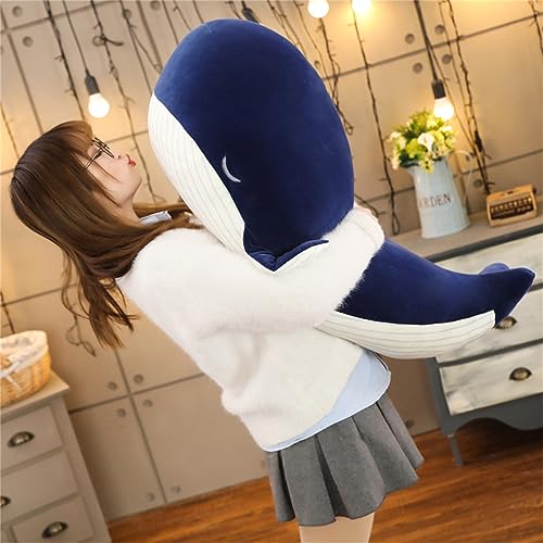 Trayosin Plüschtier Groß Weich Simulation Blau Wal Dophin Umarmungskissen Niedlicher Plüsch Puppe Spielzeug Kinder Geburtstag Geschenk