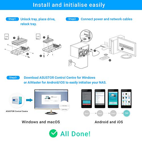 Image of Asustor AS7110T Lockerstor Pro 10bay Nas Intel Perp Xeon 4c Cpu 8gb Ddr4 2 M.2 Slots