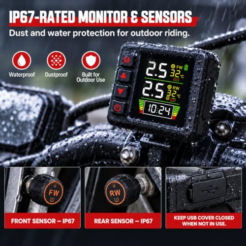 QPKING Wireless Motorcycle TPMS