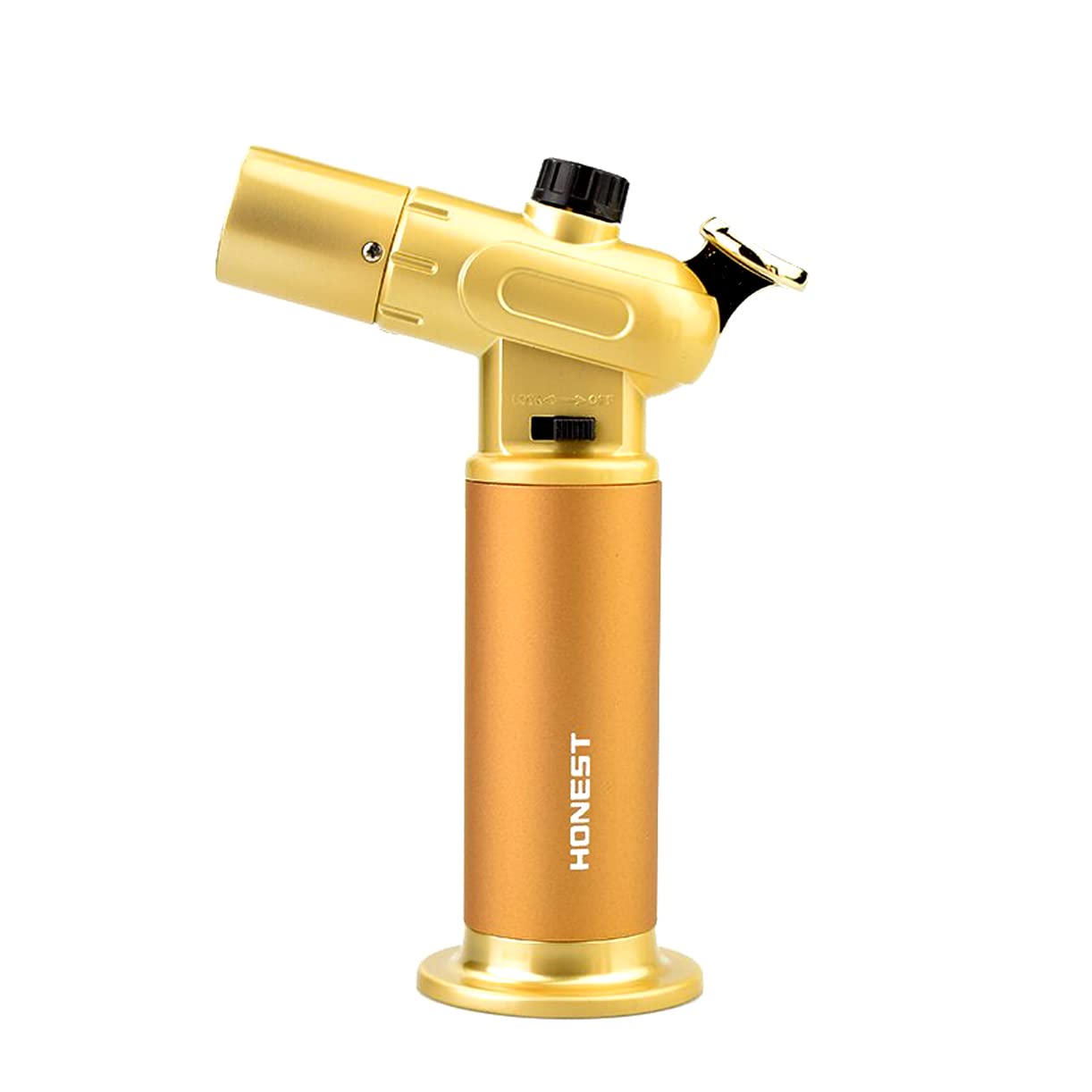 Windproof lighter Honest lighter-Torch lighter-Go2Camps Butane Gas Torch Adjustable Flame Cooking Cigar Candlelighter Camping Home Use Welding Gift Chef- (Gold-AE)