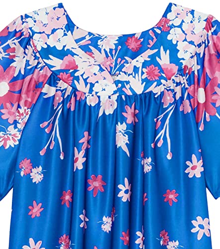 Image of AmeriMark Casual Women's Patio Muumuu House Dress Loose Comfortable Short Sleeve Sun Dress Lounger Gown Sleepwear for Ladies