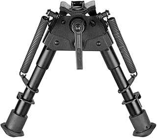 6-9 Inch Tactical Swivel Bipod Foldable Notched Legs Pivot Tilt with Pod-loc for Hunting and Shooting - bravovski