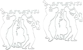 VICASKY Molde De Corte De Papel Artesanal 2 Peças Molde De Corte De Quadro De Instrumento Banda De Música Cortes Em Relevo Molde Manual Decoração De Metal Acabamento De Metal
