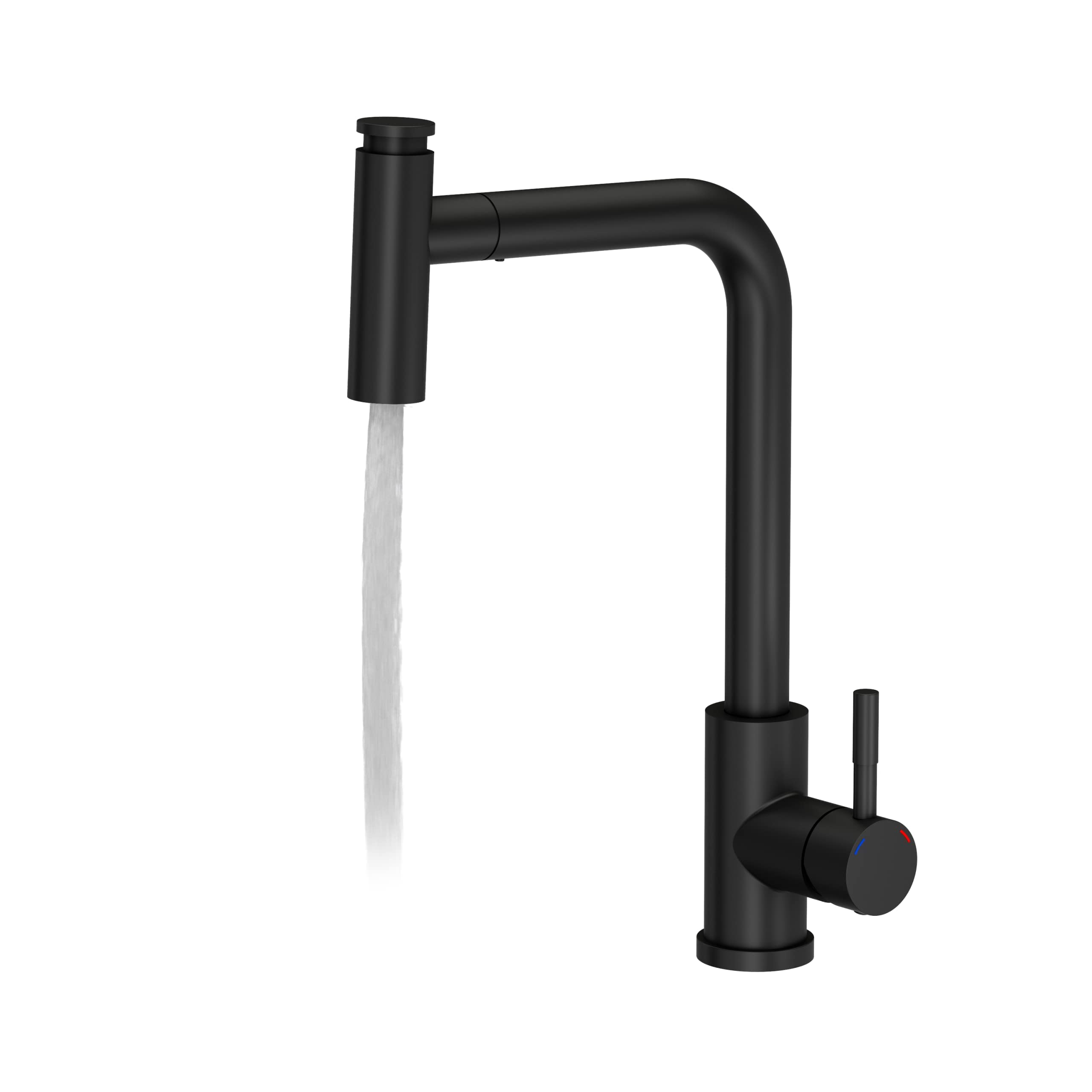 VBChome Fregadero con grifo, color negro, 60 x 45 cm, granito, fregadero empotrado, reversible, moderno fregadero compuesto + sifón, grifo con caño giratorio y extraíble