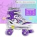 Kuxuan Doodle Design Roller Skates Adjustable for Kids,with All Wheels Light up,Fun Illuminating for Girls and Ladies - Purple M