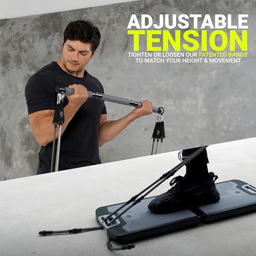 EVO Gym - Portable Home Gym Strength Training Equipment, At Home Gym | All in One Gym - Resistance Bands, Base Holds Gym Bar & Handles for Travel | Portable Gym & Home Exercise Equipment - Image 5