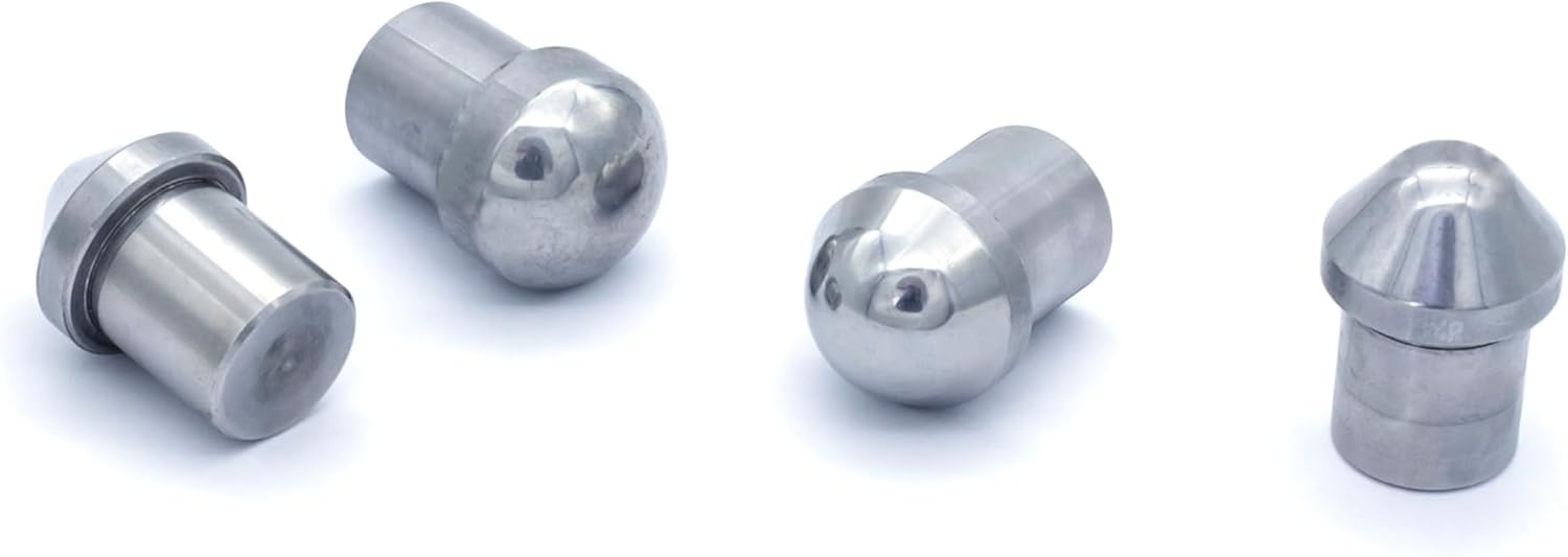 4 Piece Planishing Hammer Steel lower Die Set - 22 mm (0.865") stem diameter (0.25" R, 0.375" R, 0.5" R, 0.625" R)