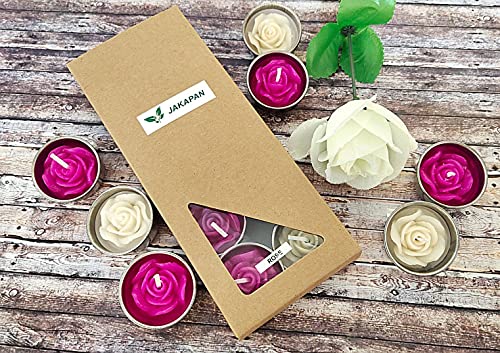 Jakapan Flower Tealight Candle Scented Aromatherapy Gift Set Birthday Party Supplies And Wedding Favor Baby Shower Decorations (Pink And White Roses) #TOP3