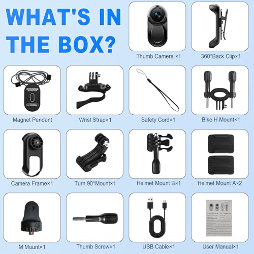 Mini Body Camera, Thumb Action Camera 120° Wide Angle POV, Magnetic Clip-On - image 9