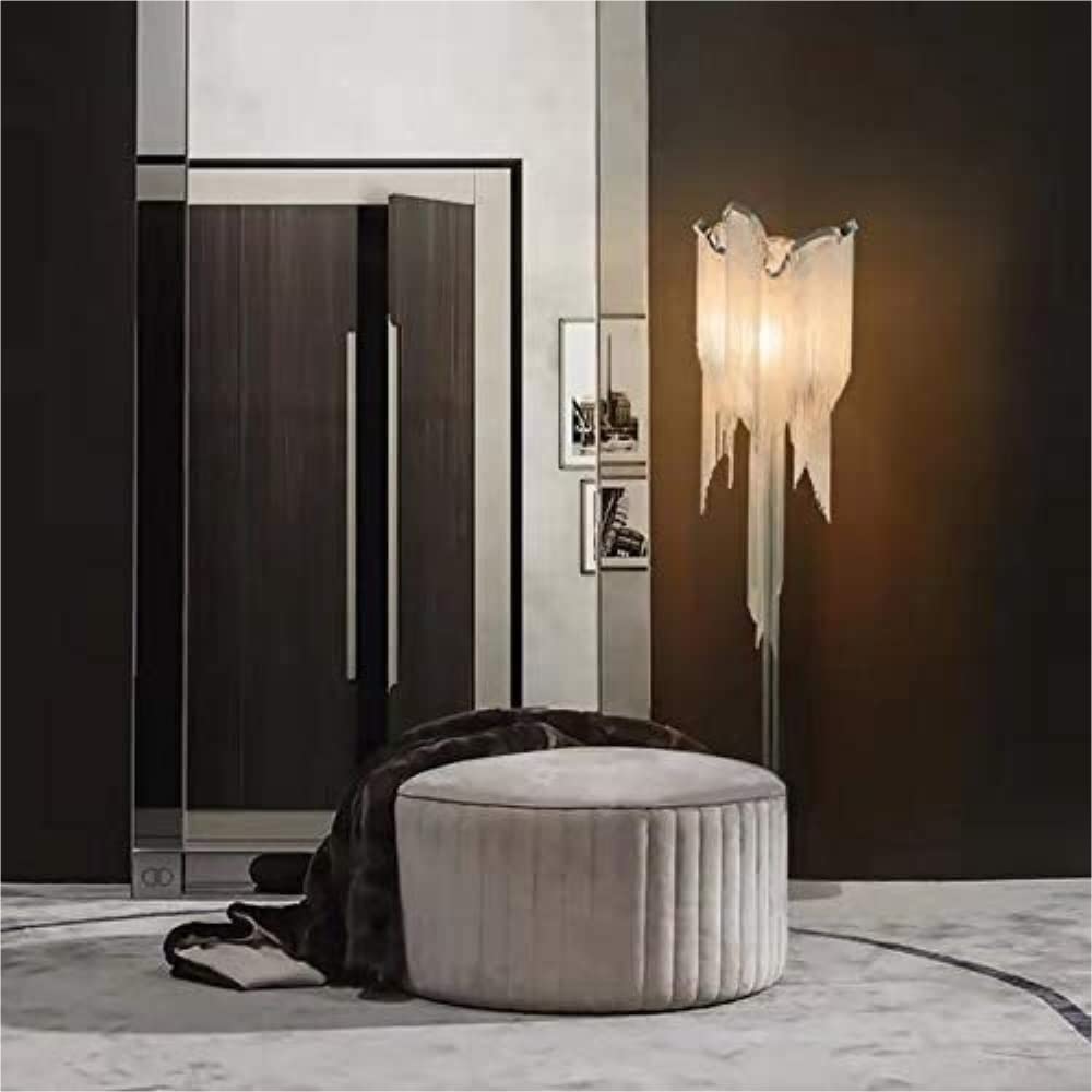 Lampada da Terra Lampade da Terra Piantana Moderna Lampada Da Terra In Argento Con Nappa Soggiorno Lampada Da Tavolo A Led Camera Da Letto Decorazione Per Illuminazione A Pavimento In Metallo Lampada