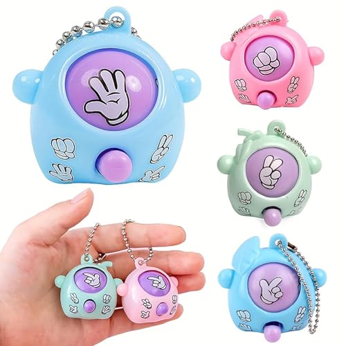 Generisch 28 Stück Mini-Cartoon-Tieranhänger, Schere, Stein, Papier, Spiel, dekoratives Miniatur-Ei, Handtaschen-Anhänger, Änderbares Ei Spielzeug Party-Geschenke, Kreativitätsspiel zufällige Farbe