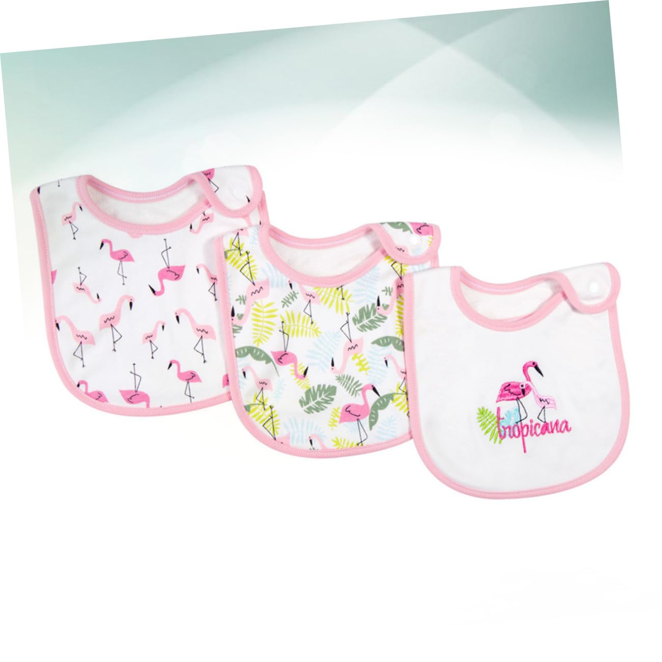 BESTonZON 9pièces Bavoir Garçon Fille Coton Imprimé Flamant Bavoirs Étanches Et Doux Pour Nourrissons Serviettes De Salive Pour Repas Biberon