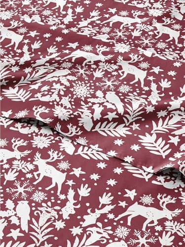 Split King Christmas Nordic Sheet Set - Holiday Xmas Pattern Bedding Set - Deep Pockets - Snug Fit - 5 Piece - Wrinkle Free - Cozy Cooling Festive Winter - Holiday Sheets for Women, Men, Kids & Teens